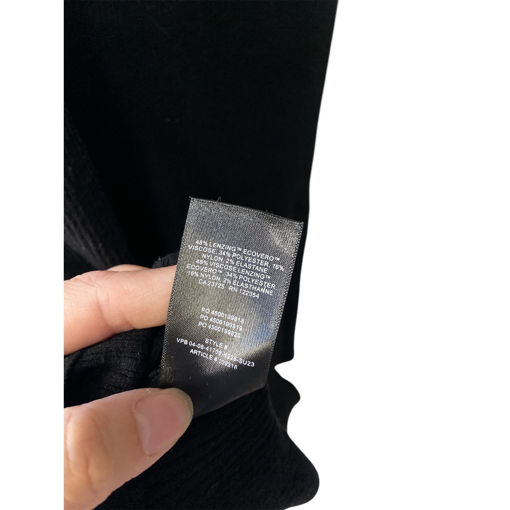 Aritzia Wilfred Black Ribbed V-Neck Mini Dress with Bow Detail Size S - Picture 6 of 6